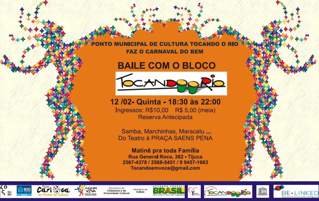 Flyer Bloco Tocando o Rio 2015 t
