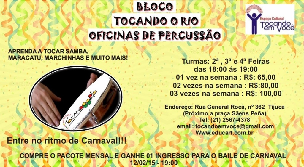 Flyer Bloco Tocando